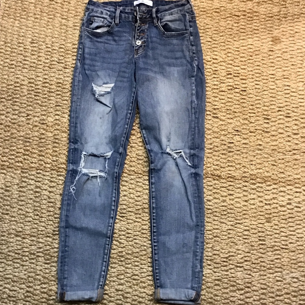 KanCan Distressed Skinny Jeans in Blue